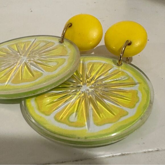 Anthropologie Jewelry - Anthropologie  Yellow Lemon Slice Earrings lemon earrings summer style